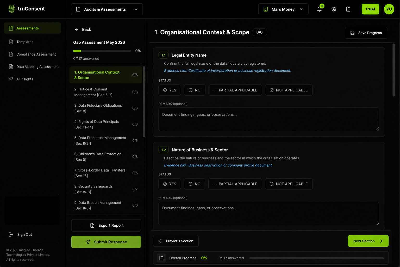 Audits & Assessment Center — DPIA and assessment workflows