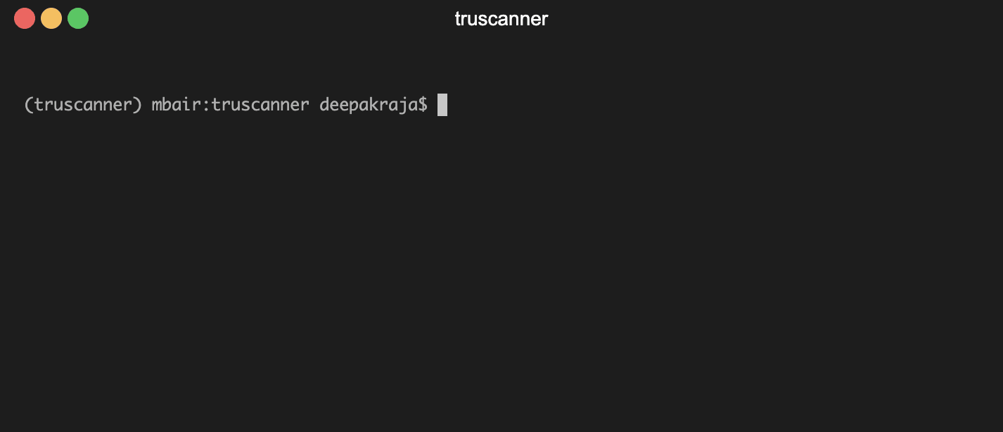 truScanner terminal demo showing scanning in action